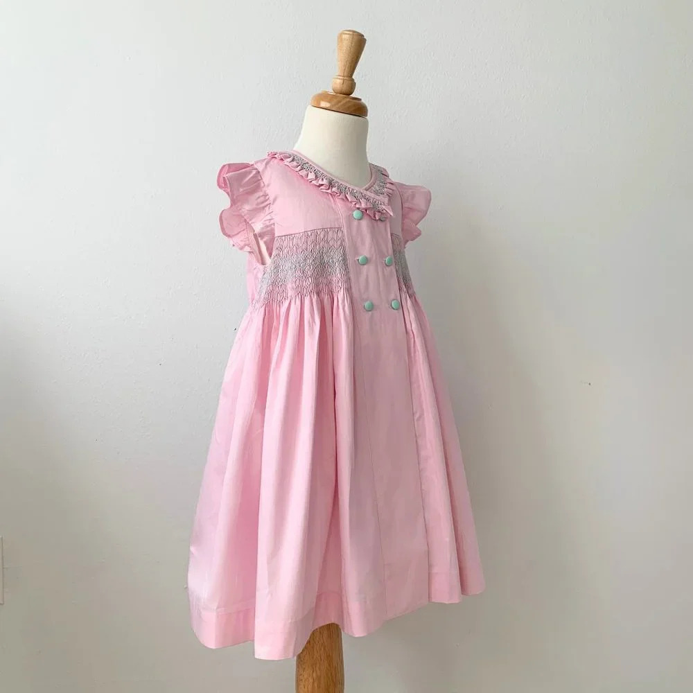 NWT Pretty Girls Smocked Dress Spanish Style Birthday Party Princess Boutique 5T - Picture 2 of 8